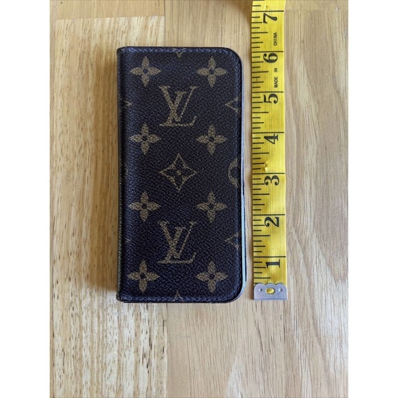 Authentic Louis Vuitton Monogram Folio iPhone 7 Case Brown‎ Ships from USA EUC - Picture 5 of 13